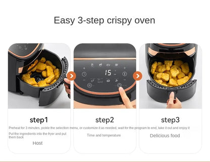Deerma Oil-free air fryer Household appliances Intelligent large capacity automatic multi-function chip machine Touch screen