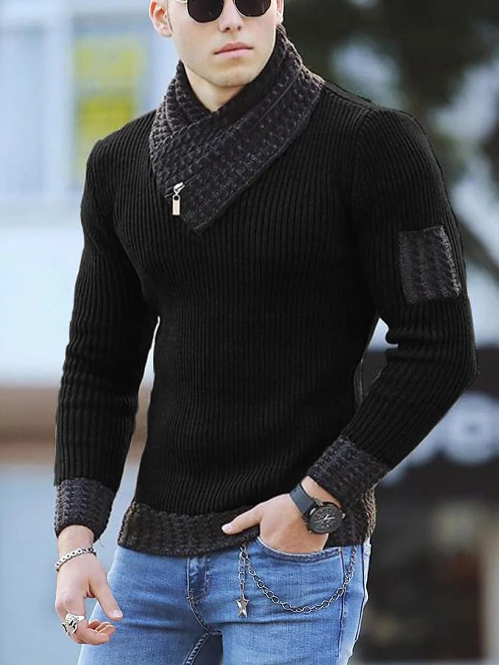 Sweater Turtleneck Men Winter Fashion Vintage Style  Warm Pullovers Knitted