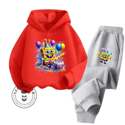 2024 Long Sleeve Streetwear for Kids Age 3-14 Spring Autumn Casual Designs Bright Colors Hoodie Tracksuit