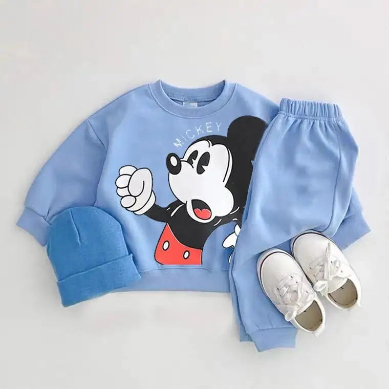 Sports Shirt+long Pants 2-piece Casual Sports New Children's Cartoon Fashion Long Sleeve Set