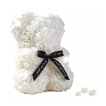 Artificial Flower Eternal Rose Teddy Bear for Mom Mother's Day Birthday Valentine's Day Anniversary Gifts & Decorations