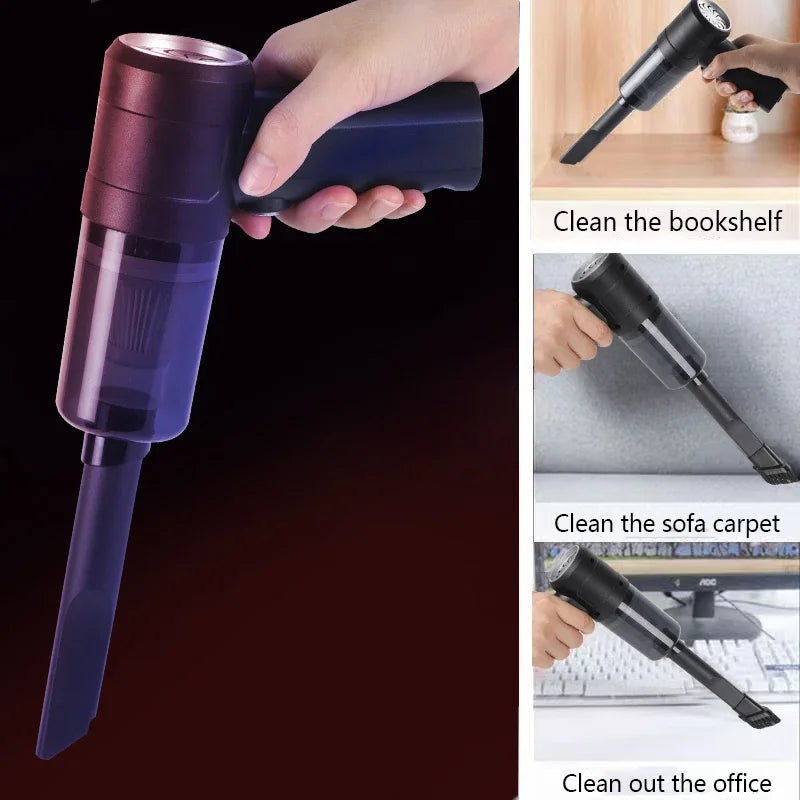 New 12000Pa Wireless Car Vacuum Cleaner USB Charging 1800mAh Portable Cleaning Appliance Mini Wet Dry Household Vacuum Cleaner