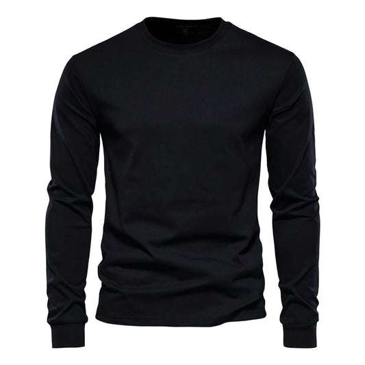 Long Sleeve T-shirt Fashion Cotton Men's T Shirts Casual O-neck Unisex Tops Fitness Run Sports Pullover