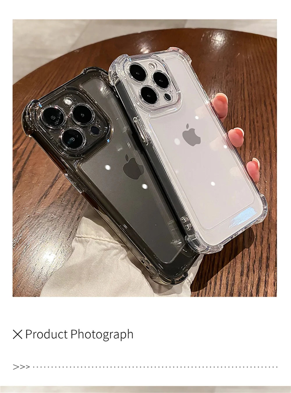 Shockproof Reinforced Corners Clear Acrylic Case For iPhone 16 14 12 13 11 15  Pro Max 7 8 Plus XR XS Protector Hard Back Cover