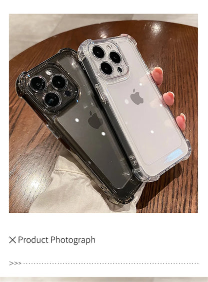 Shockproof Reinforced Corners Clear Acrylic Case For iPhone 16 14 12 13 11 15  Pro Max 7 8 Plus XR XS Protector Hard Back Cover