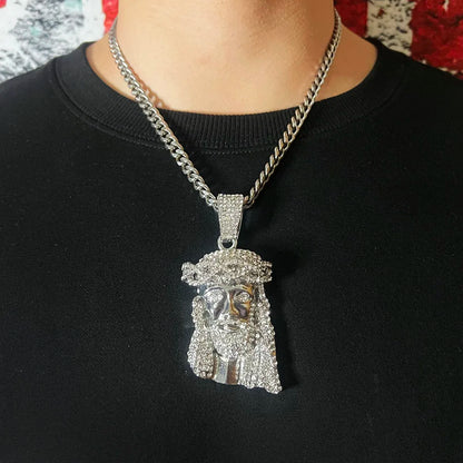 Men Hip Hop Rapper Popular Necklace Cleopatra Religious Jesus Portrait Pendant