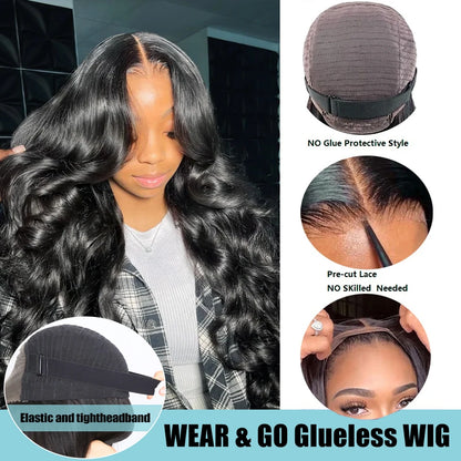 200 Density Body Wave  32 inch 13x4 Transparent Lace Frontal Wig