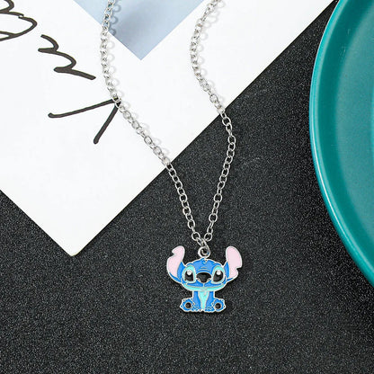 Disney Stitch Cartoon Pendant Necklace for Girls, Kawaii Anime Accessories, Lilo & Stitch, Decoration Toy, Birthday Gifts