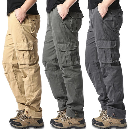 Sports Jogging Tactical Pants Elastic Waist Pure Cotton Casual Work Pants