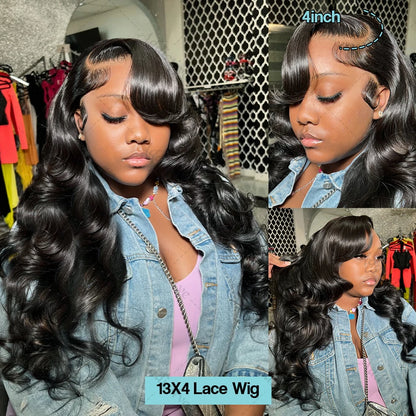 200 Density Body Wave  32 inch 13x4 Transparent Lace Frontal Wig