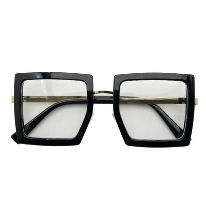Large Frame Women Anti-blue Light Glasses Thick Frame Transparent Shades Oversize Computer Eyepiece 2025 New In