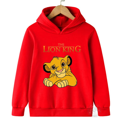 Kids Cartoon Animal King Graphic The Lion Simba Hoodies Cartoon Boys Girls Printed Sweatshirt Children Tops Long-Sleeve Clothes