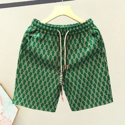 High Quality Men's Shorts Summer American Gym Shorts Fashion Green Short Pants Harajuku High Street Men's Clothing Streetwear