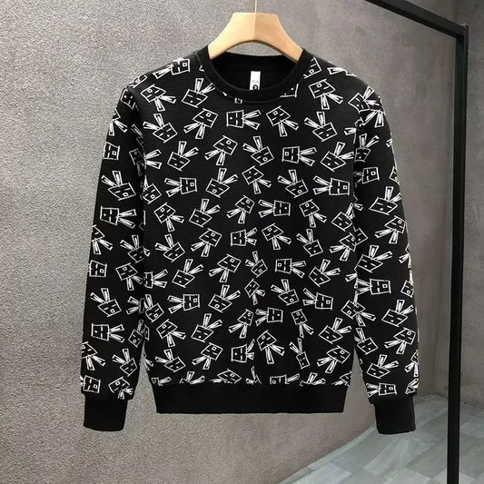 Autumn New Men's Sweatshirts Hoodies Harajuku High Street Full Graphic Top High Quality Not Fading Long Sleeved T-shirts 2024