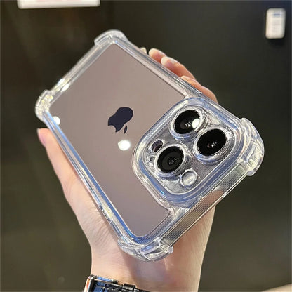 Shockproof Reinforced Corners Clear Acrylic Case For iPhone 16 14 12 13 11 15  Pro Max 7 8 Plus XR XS Protector Hard Back Cover