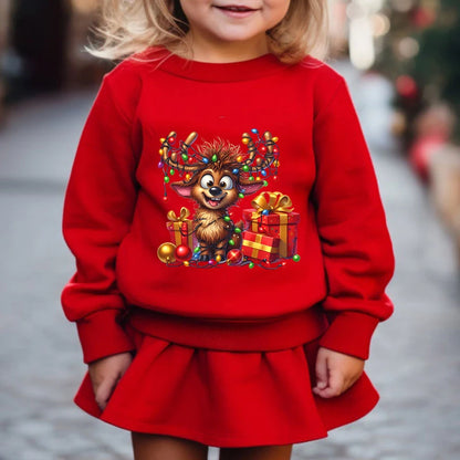 Christmas Elk Deer Print Children Sweatshirt Autumn Long Sleeve