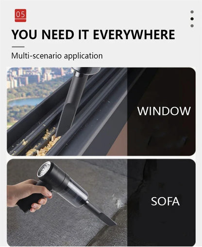 New 12000Pa Wireless Car Vacuum Cleaner USB Charging 1800mAh Portable Cleaning Appliance Mini Wet Dry Household Vacuum Cleaner