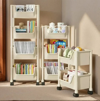 Trolley Bookshelf Kitchen Storage Rack Kitchen Corner Narrow Slit Storage Cabinet Bathroom Living Room Home Organizer