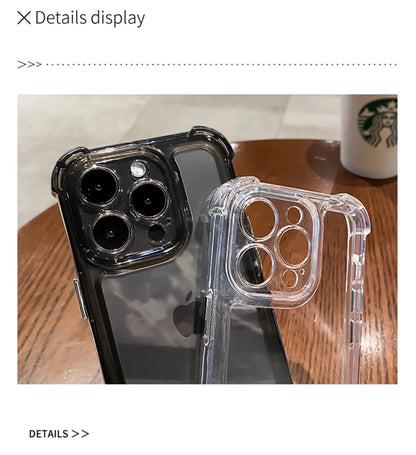 Shockproof Reinforced Corners Clear Acrylic Case For iPhone 16 14 12 13 11 15  Pro Max 7 8 Plus XR XS Protector Hard Back Cover