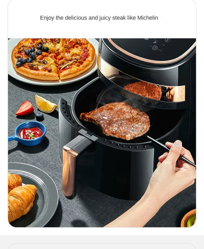 Deerma Oil-free air fryer Household appliances Intelligent large capacity automatic multi-function chip machine Touch screen