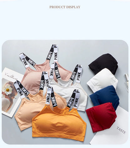 Women's Sports Bra Push Up Fitness Bra Yoga Bra Sport Underwear Running Gym Fitness Tops Black White Letters Seamless Underwear
