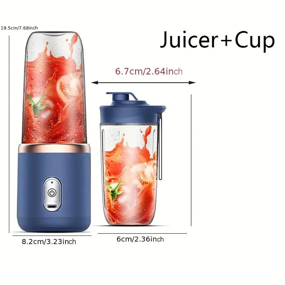 1set-New portable juicer with 2 cups, USB rechargeable mini blender, fresh juicer cup, personal sized smoothie blender