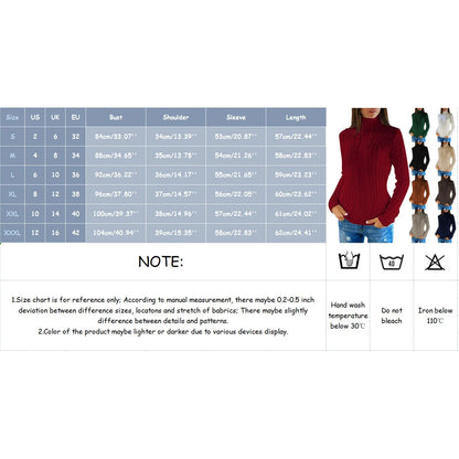 Women Knitted Sweaters Wool Turtleneck Long-Sleeve Pullover Winter Autumn Jumper Clothes Female Pullover