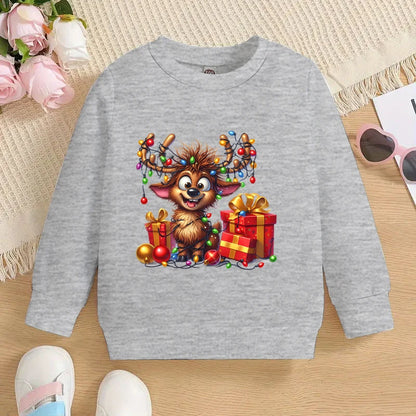 Christmas Elk Deer Print Children Sweatshirt Autumn Long Sleeve