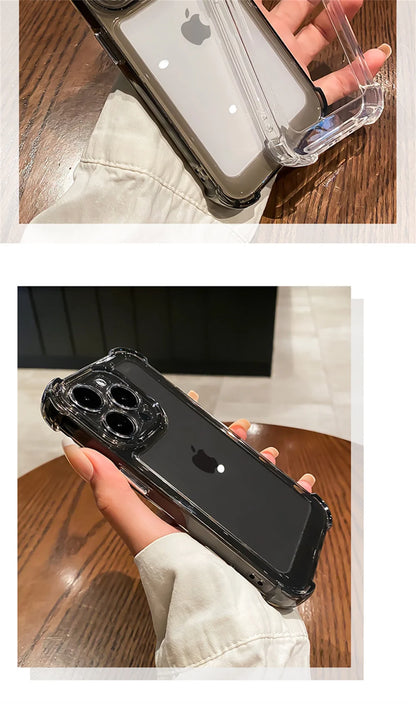 Shockproof Reinforced Corners Clear Acrylic Case For iPhone 16 14 12 13 11 15  Pro Max 7 8 Plus XR XS Protector Hard Back Cover