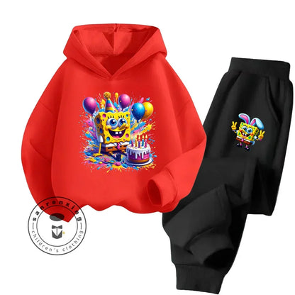 2024 Long Sleeve Streetwear for Kids Age 3-14 Spring Autumn Casual Designs Bright Colors Hoodie Tracksuit