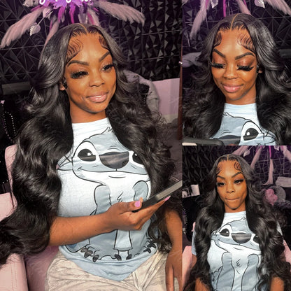 200 Density Body Wave  32 inch 13x4 Transparent Lace Frontal Wig