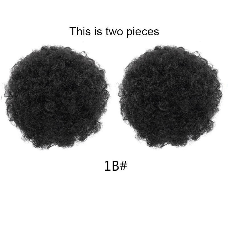 4Inch Afro Puff Drawstring Ponytail  Kinky Curly Hair Donut Chignon