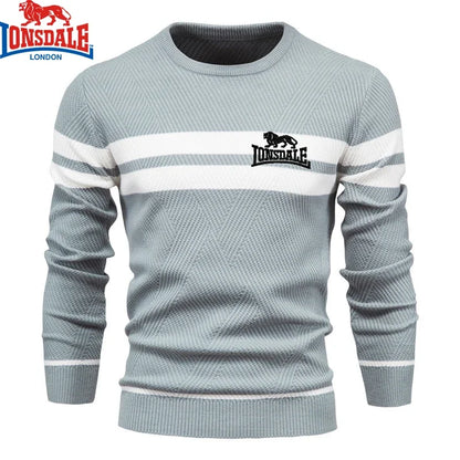 Mens Boys Winter Stripe Sweater Thick Warm Pullovers Men's O-neck Basic Casual Slim Comfortable Sweaters