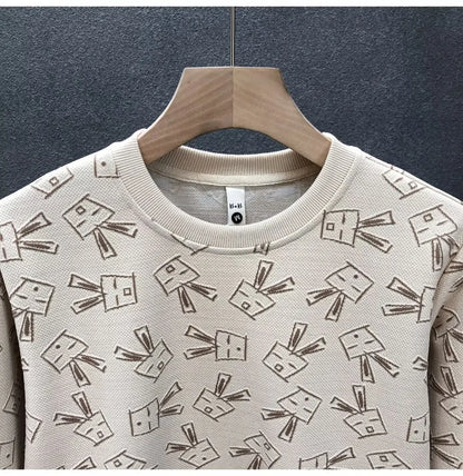 Autumn New Men's Sweatshirts Hoodies Harajuku High Street Full Graphic Top High Quality Not Fading Long Sleeved T-shirts 2024