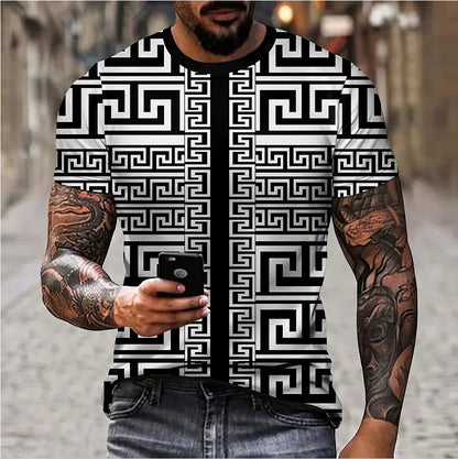 Simple Fashion Summer Men's Short Sleeve T-Shirt 3d Printed aily Retro