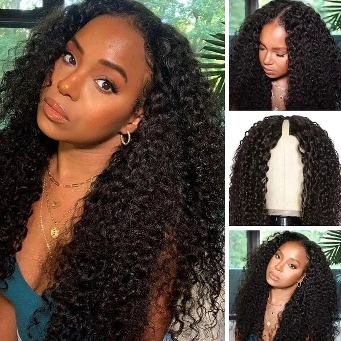 Brazilian Curly Hair Machine Made Nature Black Dark Color 2# For Black Women Remy Hair