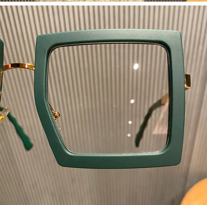 KLASSNUM Large Frame Women Anti-blue Light Glasses Thick Frame Transparent Shades Oversize Computer Eyepiece 2025 New In