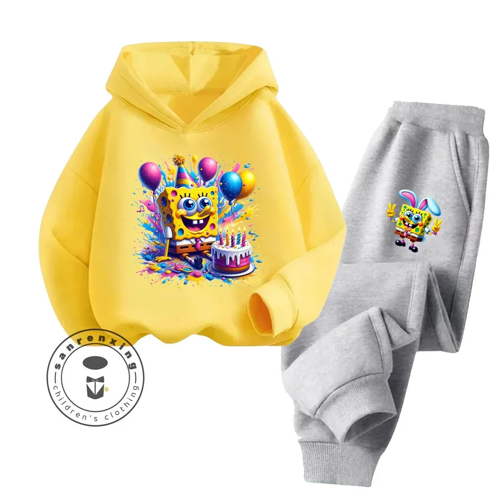 2024 Long Sleeve Streetwear for Kids Age 3-14 Spring Autumn Casual Designs Bright Colors Hoodie Tracksuit