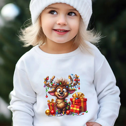 Christmas Elk Deer Print Children Sweatshirt Autumn Long Sleeve