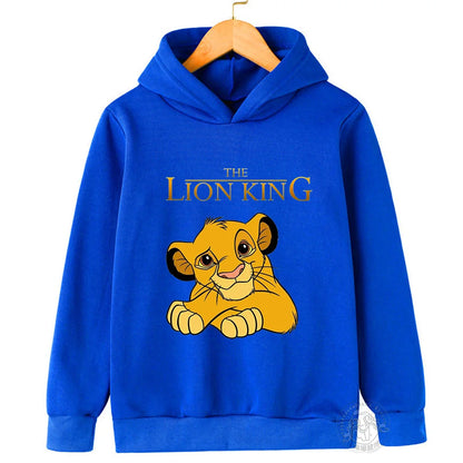 Kids Cartoon Animal King Graphic The Lion Simba Hoodies Cartoon Boys Girls Printed Sweatshirt Children Tops Long-Sleeve Clothes