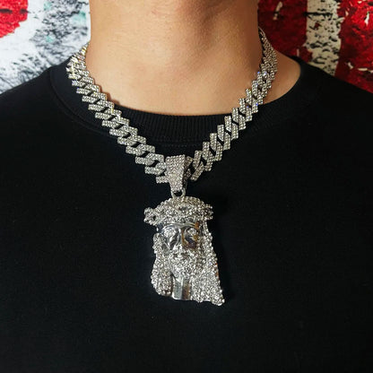 Men Hip Hop Rapper Popular Necklace Cleopatra Religious Jesus Portrait Pendant