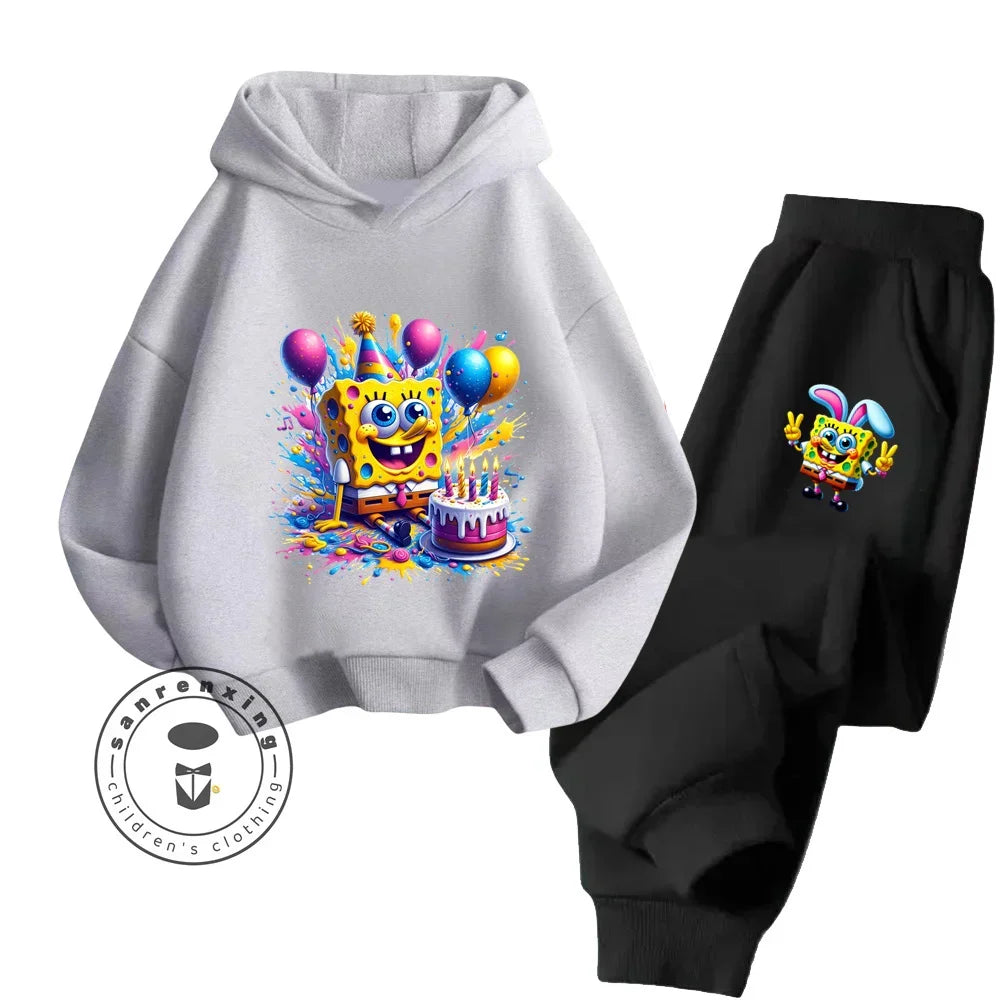 2024 Long Sleeve Streetwear for Kids Age 3-14 Spring Autumn Casual Designs Bright Colors Hoodie Tracksuit