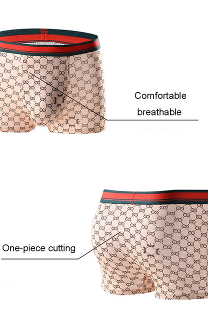 5Pcs/Lot Printed Men Boxer Underwear Shorts Comfortable