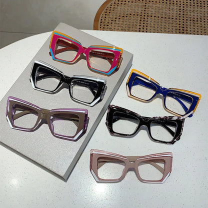 Anti Blue Light Optical Irregular Square Glasse  Multicolour Eyewear Frame