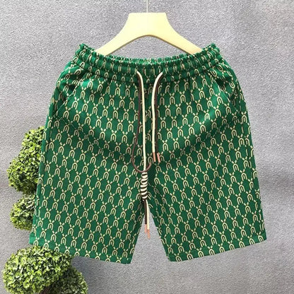 High Quality Men's Shorts Summer American Gym Shorts Fashion Green Short Pants Harajuku High Street Men's Clothing Streetwear